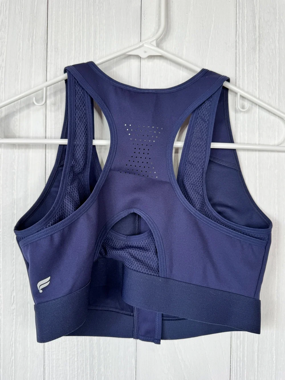 Fabletics Navy Front-Zip Sports Bra - Blue